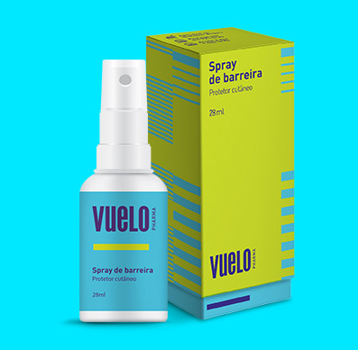 Embalagem Spray de Barreira Vuelo Pharma